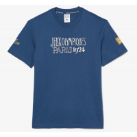 CAMISETA LACOSTE HERITAGE OLYMPIQUES 2024 - AZUL